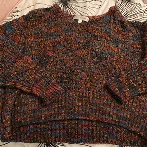 Multicolor cable knit sweater